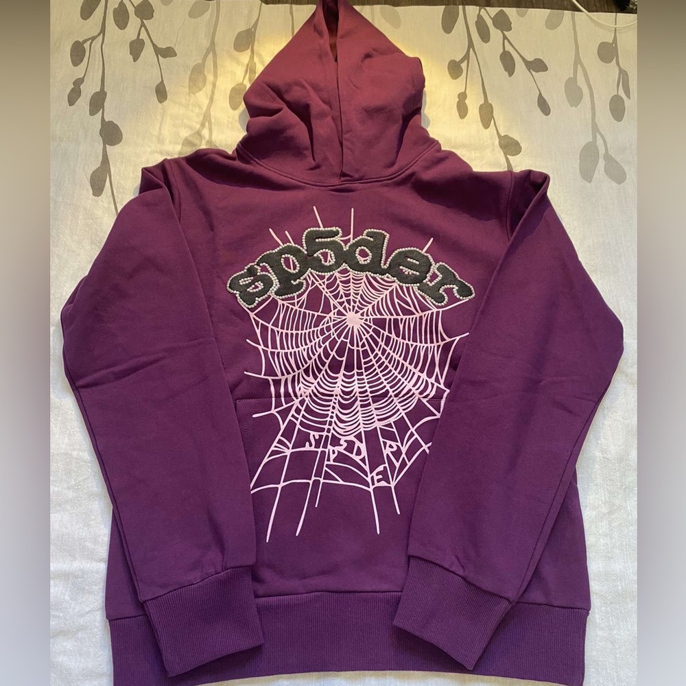 Spider Hoodie "Grape Rhinestone" Size S